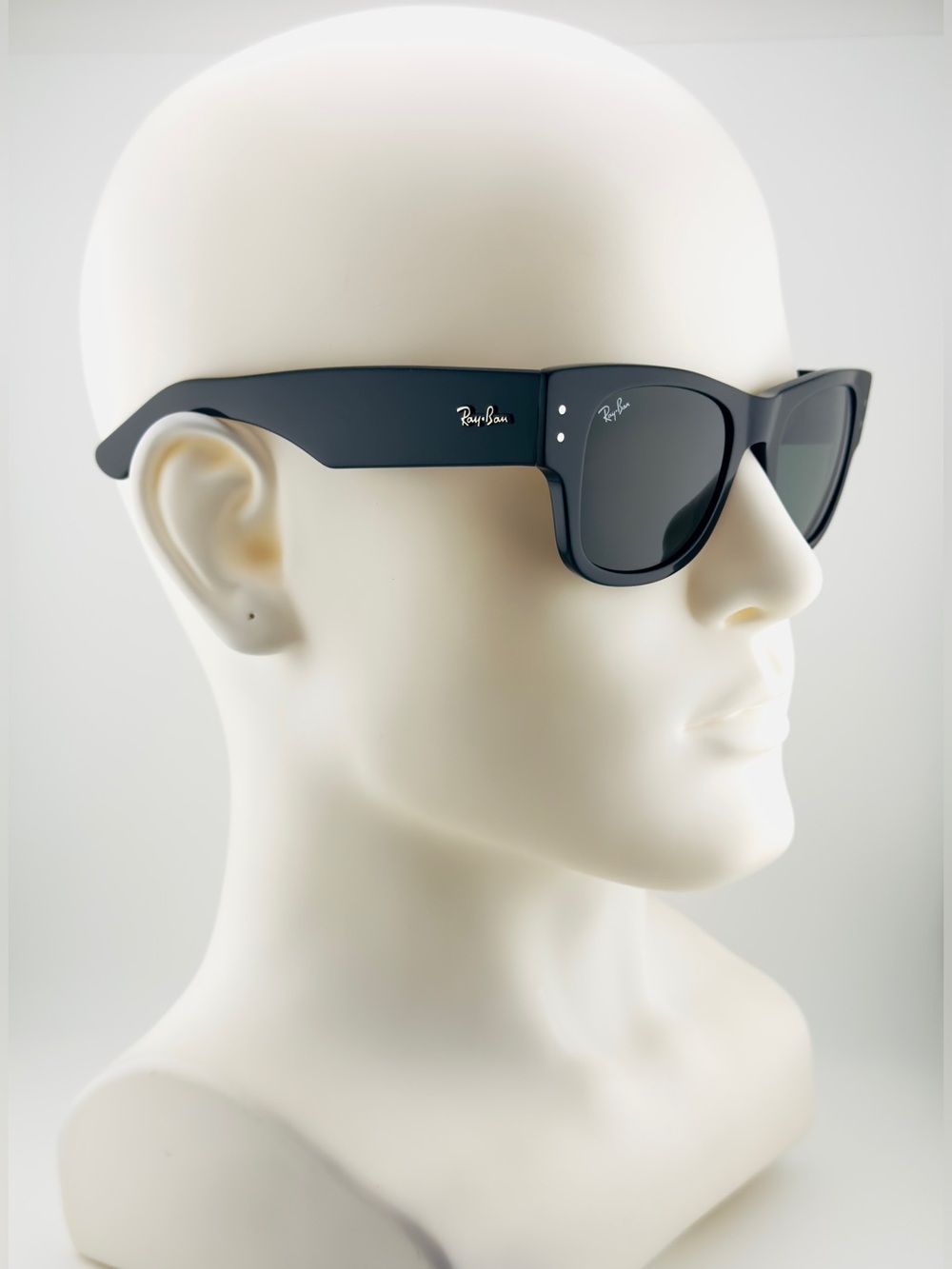 Ray-Ban Mega Wayfarer Sunglasses Rb0840S Acetate Black Frame Green Lenses UNISEX - Picture 4 of 15
